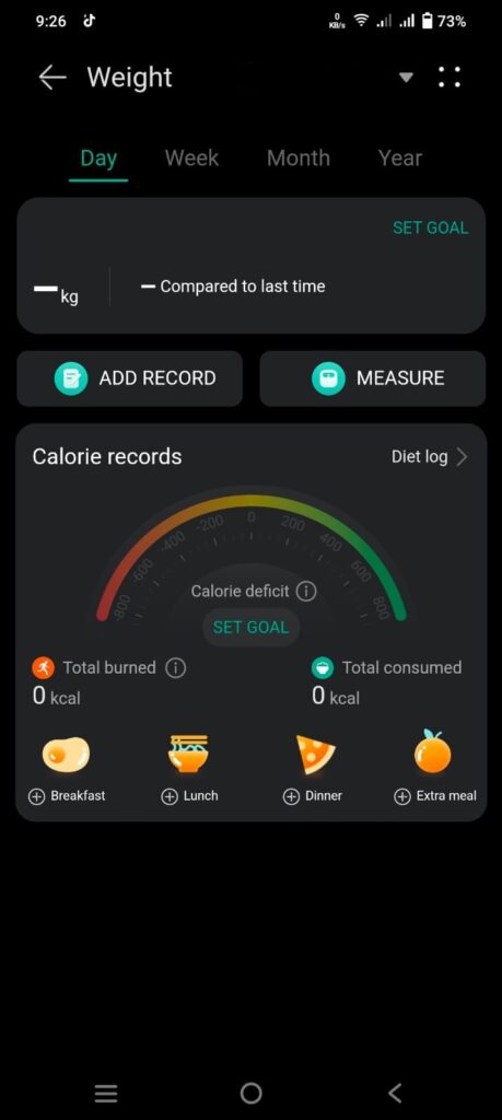 huawei health weight monitoring